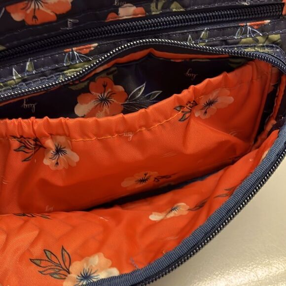 Lug Carousel Blue Floral Adjustable Convertible Belt Bag/ Crossbody RFID Purse - Picture 7 of 16